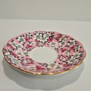 Royal Albert - Pink Surprise Floral Vintage Saucer, Garden Party Series​